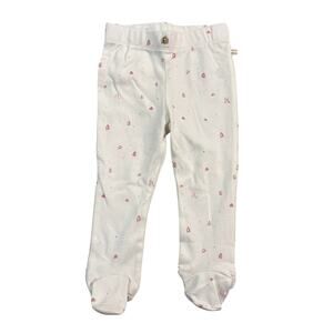 Petite Maison x Nono Baby Footed Leggings 9M Organic Cotton Pink House Print